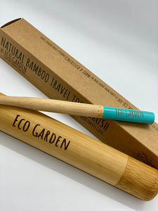 Cerulean Blue Eco Garden Bamboo Travel Toothbrush 